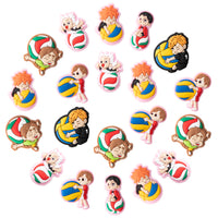 8TEHEVIN 20PCS Volleyball Juvenile Shoes Charms, Cartoon Shoe Charms, DIY Clog Sandals Decoration for Kids, Anime Shoe Buttons Accessorie, Bracelet Wristband Charm, Party Favor Supplies Birthday Gifts