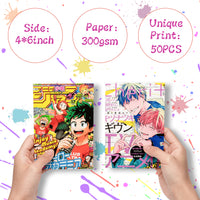 8TEHEVIN 50PCS Anime Magazine Covers Aesthetic Pictures Wall Collage Kit, Trendy Small Posters for Dorm Decor, Anime Style Wall Art Print, Aesthetic Photo Collection, Bedroom Decor for Teens Boy Girl