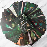 8TEHEVIN 50PCS Dark Wizard Magic Green Academia Aesthetic Wall Collage Kit, Art Collage Kit, Aesthetic Poster for Dorm Wall Decor, Wall Art Print for VSCO Girl, Aesthetic Photo, Bedroom Decor for Teen